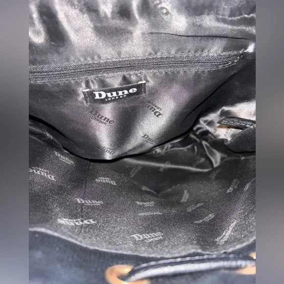 Dune London Black backpack purse with leopard print flap - Picture 2 of 8